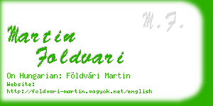 martin foldvari business card